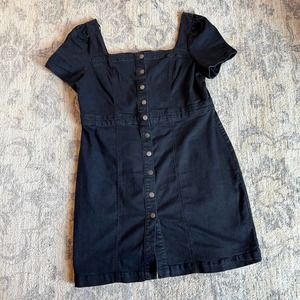 DENIM & CO Black Mini Denim Dress